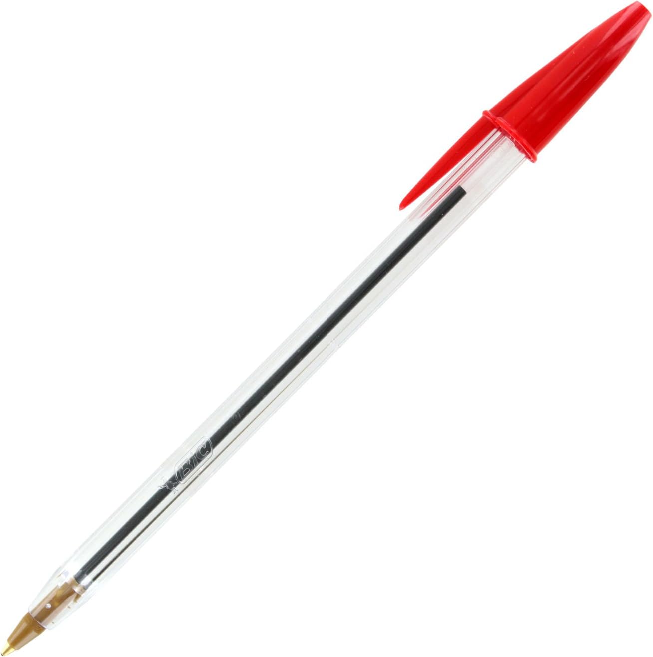 Bic Cristal Stic Ballpoint Pen, 1.0mm, Medium Point, Red Ink, Pack of 60