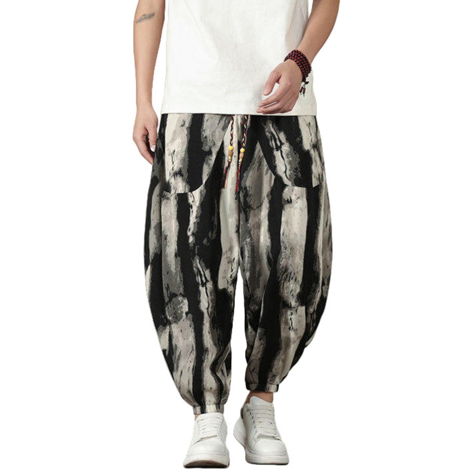 Pantaloni casual da uomo Primavera Estate Stile Cinese Alla Moda Allentato Jogger Harem Lanterna A