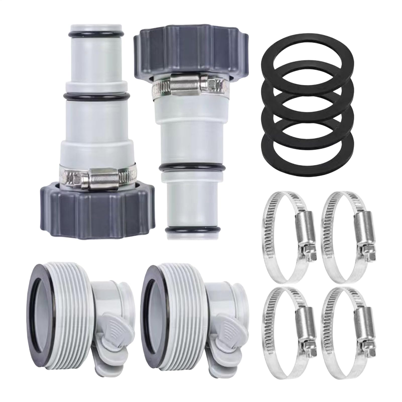 Adaptateur de tuyau de pompe de piscine haute résistance avec collier en acier inoxydable