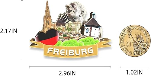 Miniatura 3 de Alemania Friburgo imán de nevera de madera 3D monumentos de viaje coleccionables recuerdos decoración hecha a mano 3