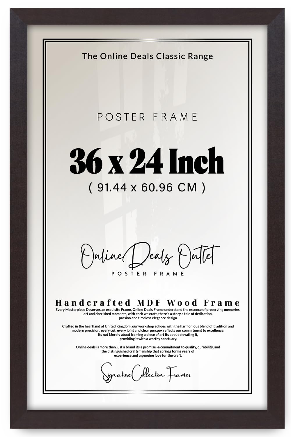 Online Deals | MDF Picture Frame (91.44 x 60.96 CM) 3' 0" x 2' 0" for Architectural Designs, Blueprints & Sketches, Premium MDF Wood, Ideal for Home & Office Wall Décor [ Mahogany ]