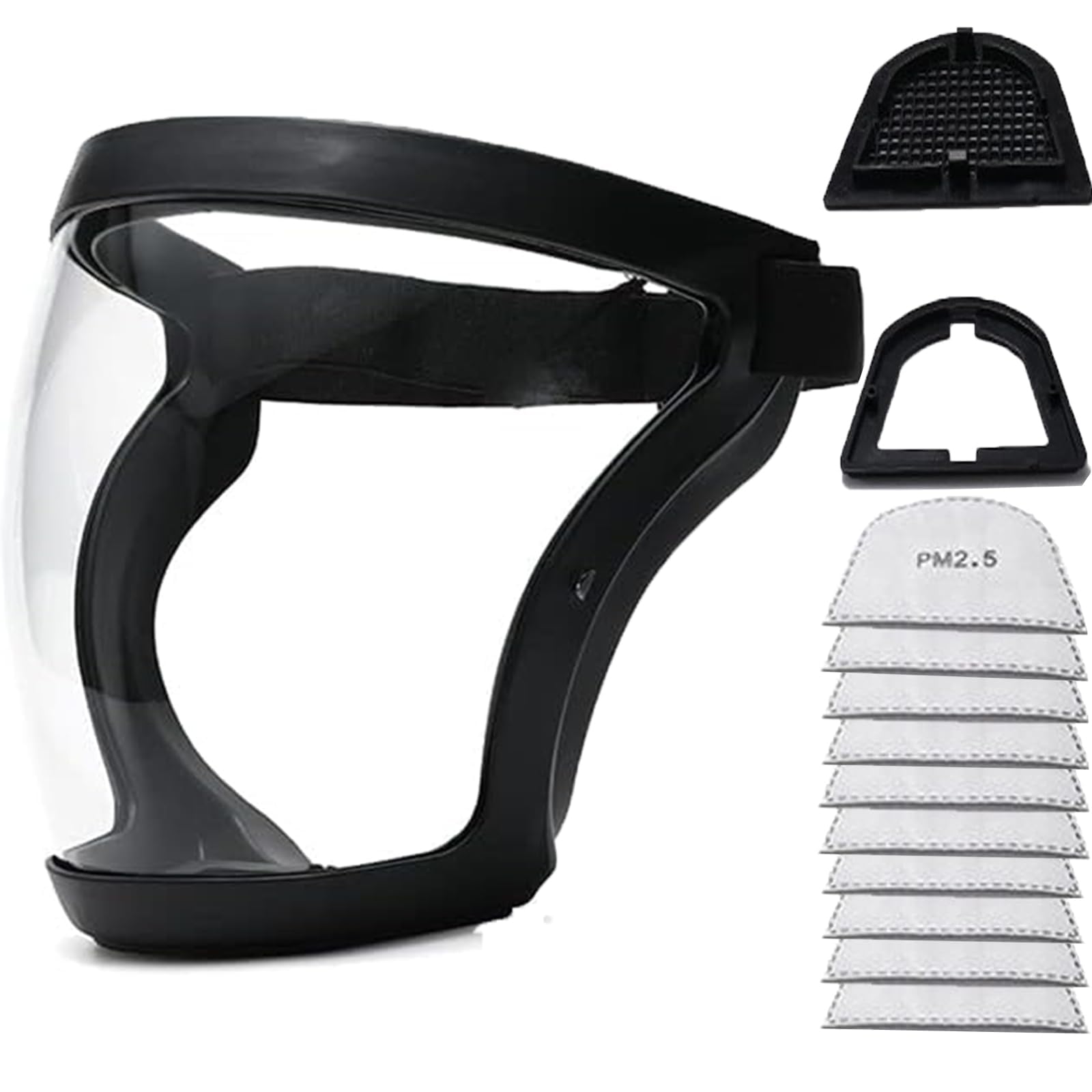 ZVD Maschera Protettiva Viso Da Lavoro, Equipaggiamento Di Protezione Completa Per Unisex E Adulti, Visiera Protettiva Trasparente Riutilizzabile Senza Appannamento Con Cinturino (1pcs)