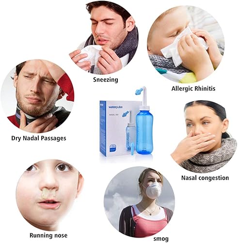 Miniatura 6 de Carllg Neti Pot - Botella de lavado de riego nasal con sal de enjuague sinusal para adultos y niños (botella de 10.1 fl oz con 30 paquetes de sal)