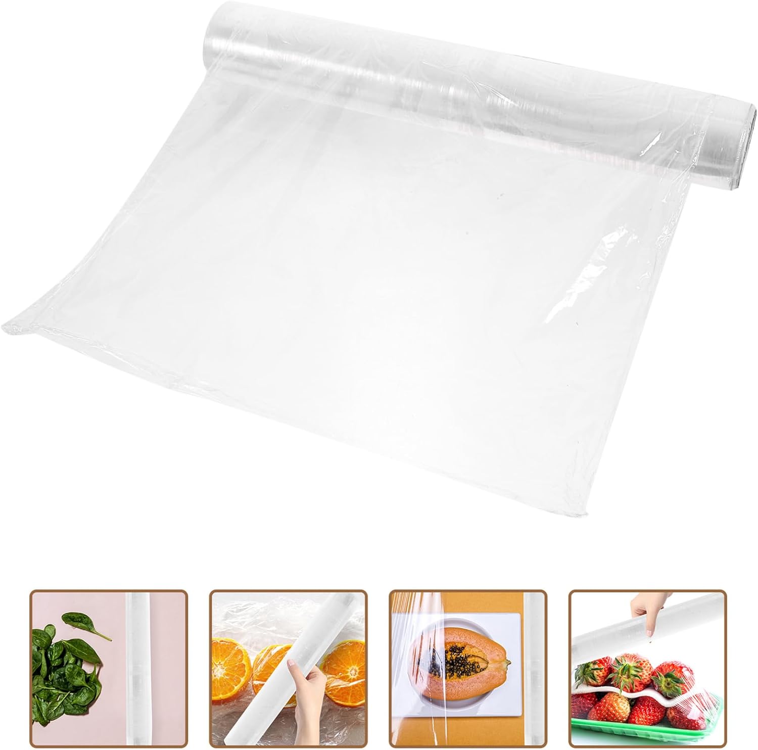 Ipetboom Cling Wrap Plastic Food Wrap Cuttable Fresh Keeping Food-grade Cling Film Great for Picnics and Bbq
