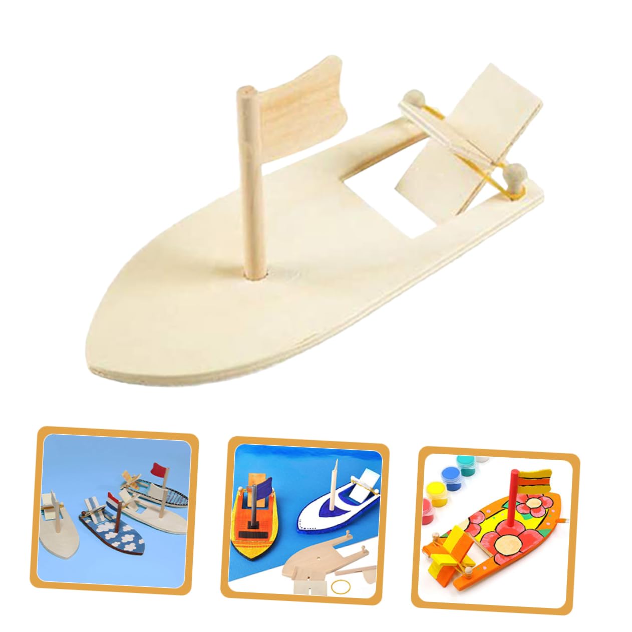 KONTONTY 5 Sätze Teiliges Diy Holz Segelboot Modell Für Blanko Bastelset Zum Bemalen Dekoration Und Kreatives Mit Holzmaterialien 5 Stück * 5