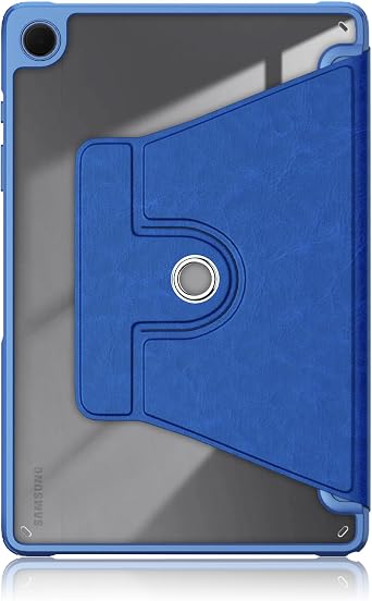 Case for Samsung Galaxy Tab A9+ Plus 11 2024,Clear Transparent Hard PC Back,360 Adjustable Swivel Galaxy Tab A9 Plus 11 inch Tablet Cover, Auto Sleep/Wake,Dark Blue