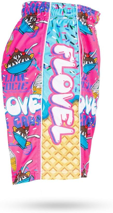 Flow Society Flovel Ice Cream Boys Shorts - Kids Athletic - Basketball - Baseball - Hockey - Football - Lacrosse - Pink - Image 3