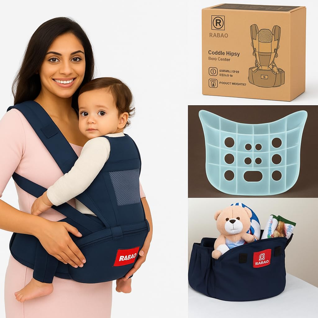RABAO Baby Bag for 0 to 3 Year – Soft Baby Carry Bag & Baby Carrying Bag with Storage (Navy Blue)