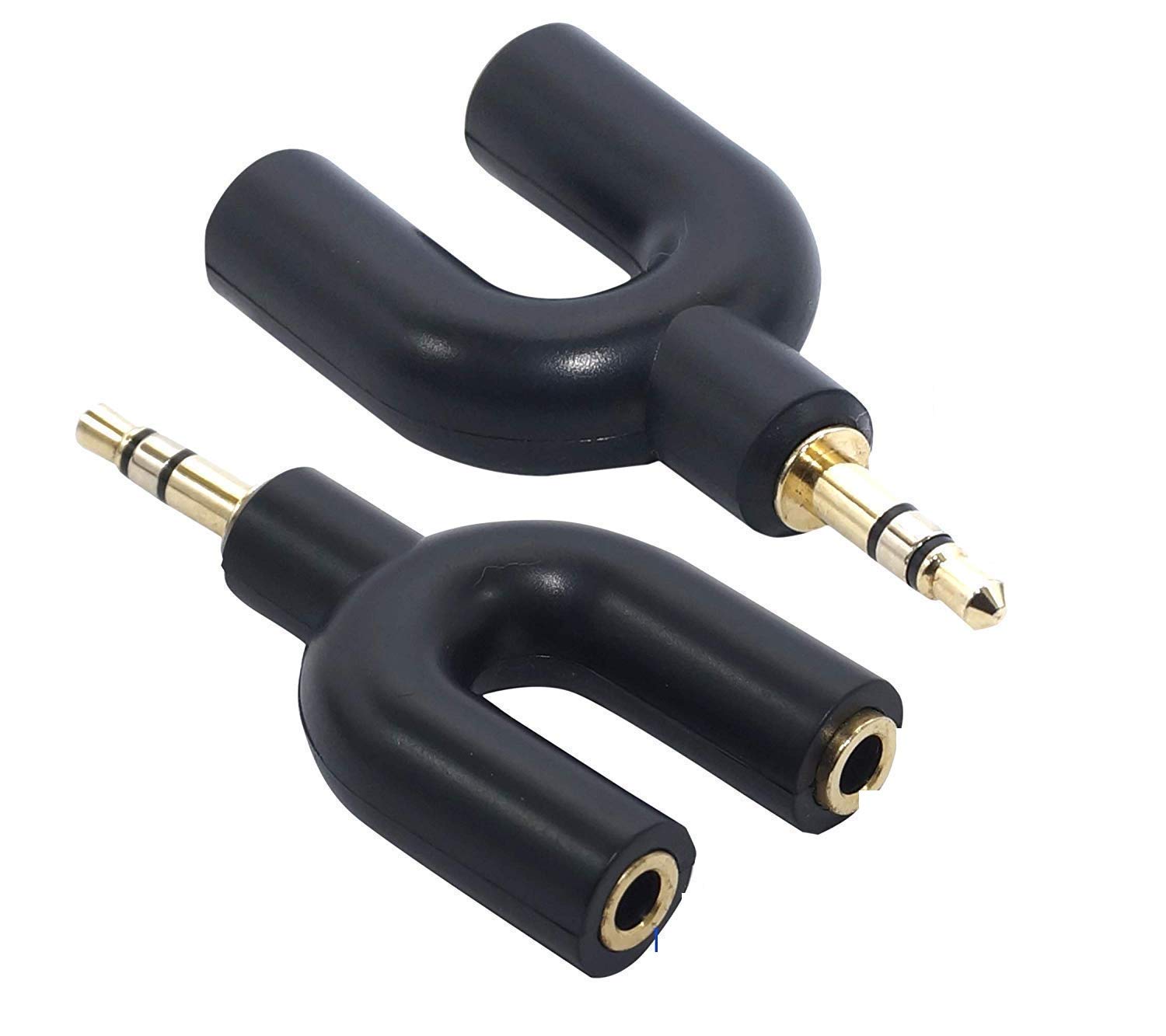 U Shape 3.5mm Stereo Splitter Audio 1 Male to 2 Female Earphone Headset U Shape 3.5mm for Audio Headphone Microphone - Color May Very-image-26