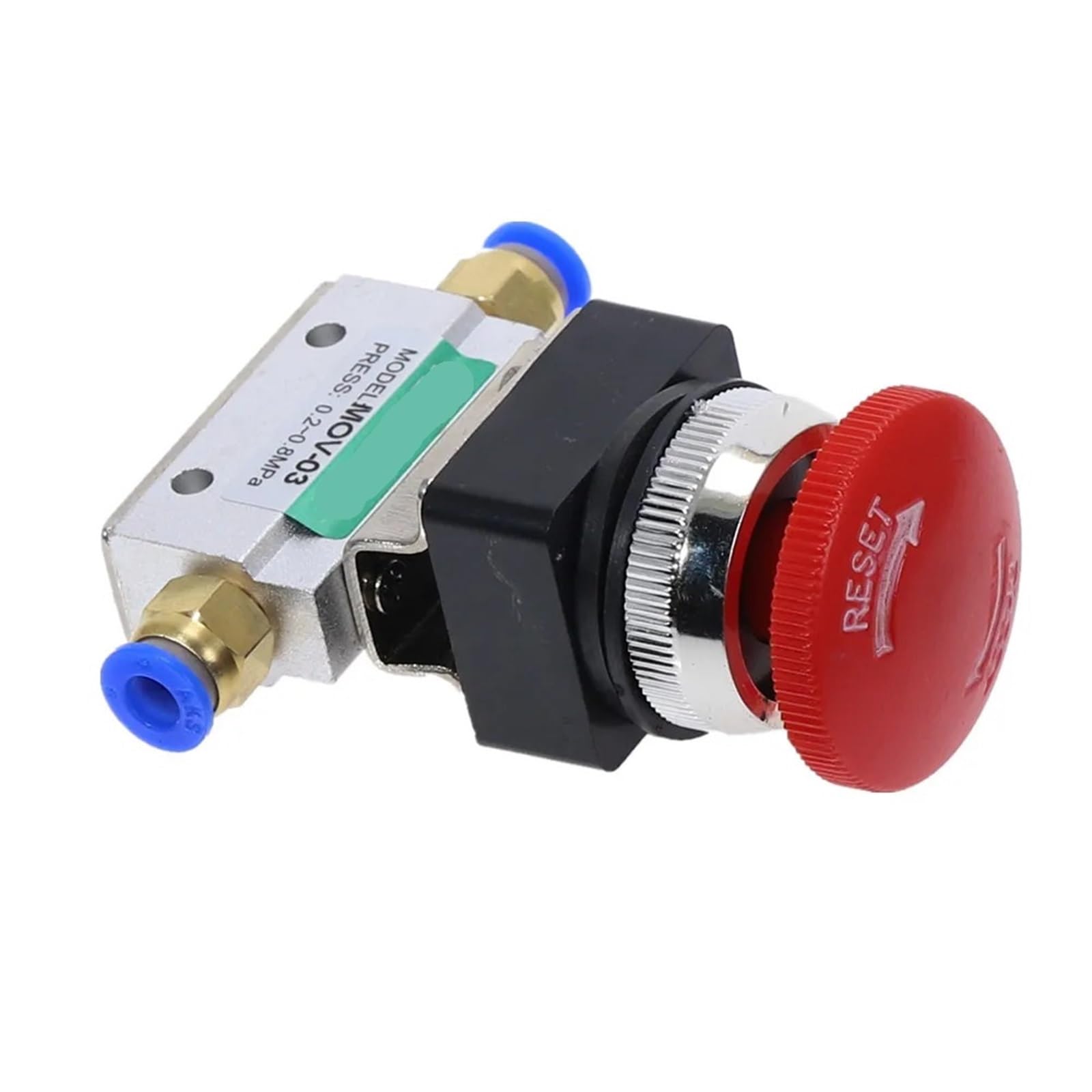 Valve pneumatique 2/3 d'arrêt d'urgence mécanique 1/8 bouton champignon
