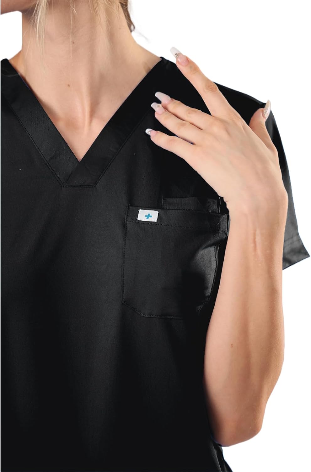 Meidiero Scrub Tops Women , Slim-fit Medical Shirts, Soft Stretch & Wrinkle-Resistant Women's Scrub Tops with 2 Chest Pockets - Image 5