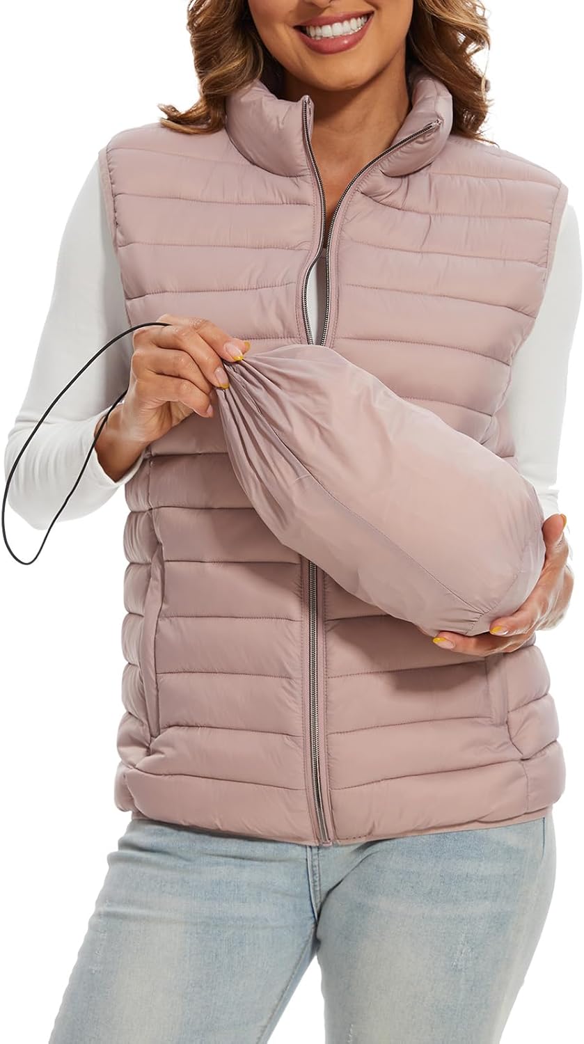 Women’s Lightweight Water-Resistant Packable Puffer Vest Sleeveless Quilted Puffer Vest Outerwear Women’s Lightweight Water-Resistant Packable Puffer Vest Sleeveless Quilted Puffer Vest Outerwear