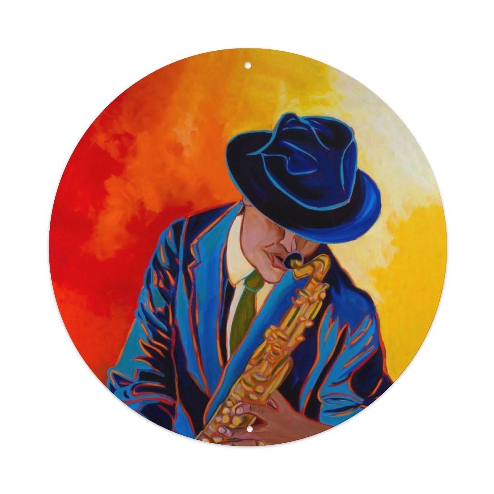 Saxophone Jazz Music Performance Vintage Metal Tin Sign