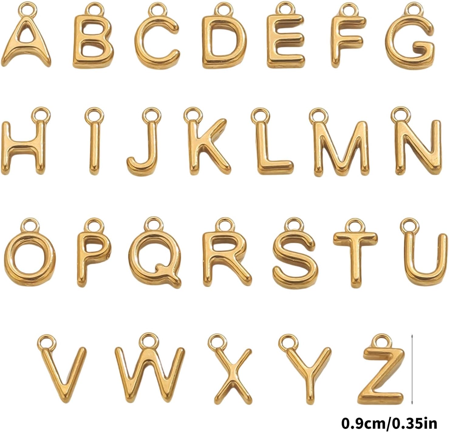 Premium Vacuum Plated Letter Charm 26PCs Miniature Letter Pendants for Individualized Jewelry Accessories Fashionable Jewelry Accessories image 3