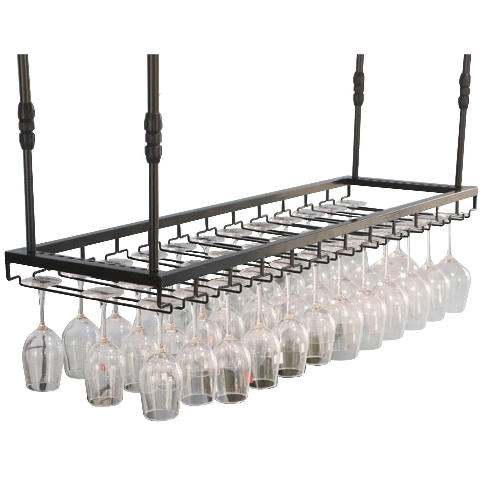 Soporte de techo para copas en cocinas americanas y barras de salón modernas