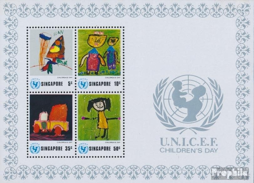 Bloque de sellos de Singapur 1974 completo MNH Prophila colección UNICEF