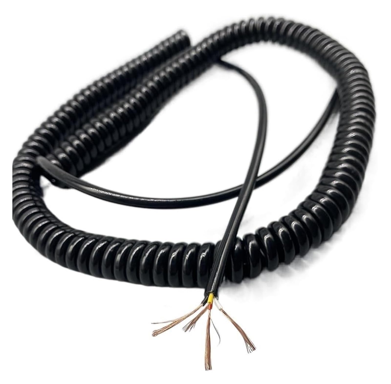 Kabel telefoniczny Przewód zasilający spiralny, elastyczny, sprężynowy, 24AWG, zwijany, 0,2 mm, 4-żyłowy, miedziany, rozciągany(Stretch 1.25 Meters)