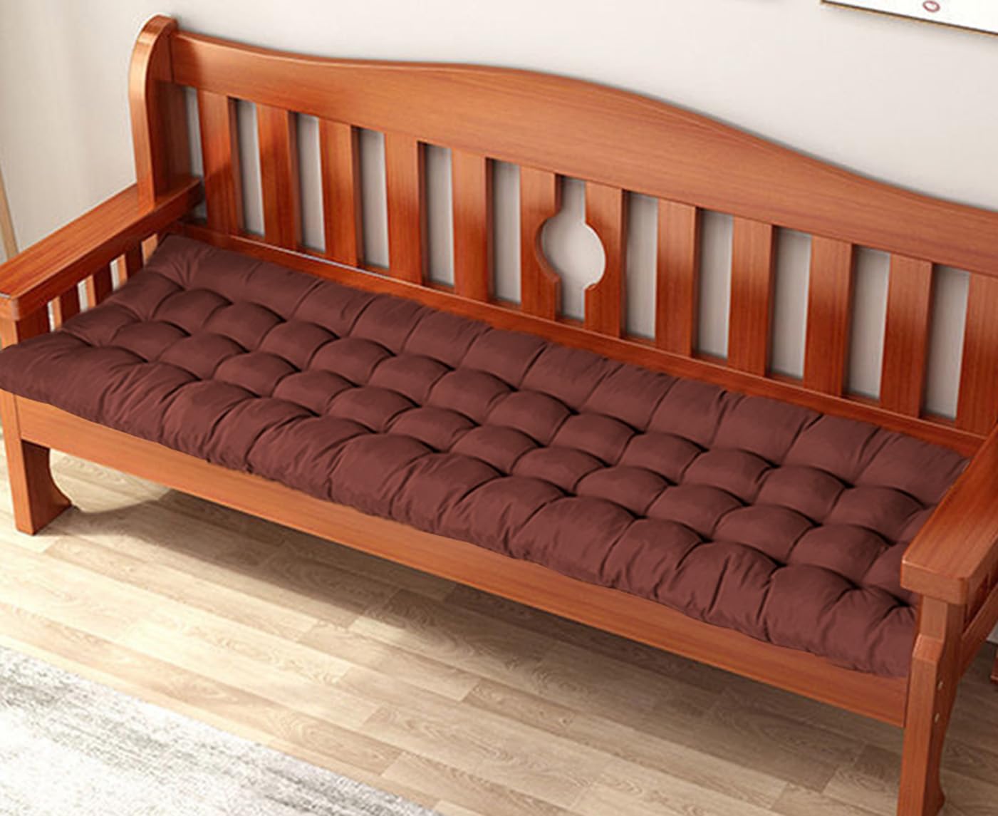 ping bu Thick Outdoor Garden Bench Cushion 2 Seater,Outdoor Garden Furniture Bench Cushions Replacement Sofa Cushions for Window Patio Indoor (Brown,170 * 50CM)