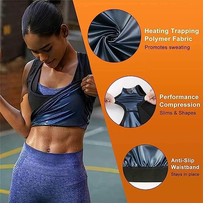 Image of Sweat Shaper Women's Top Sweat Sauna Vest for Women Slimming Hot Sweat Sauna Shirt Workout Weight Loss Body Sweatsuit Exercise Fitness Gym Women Girls.