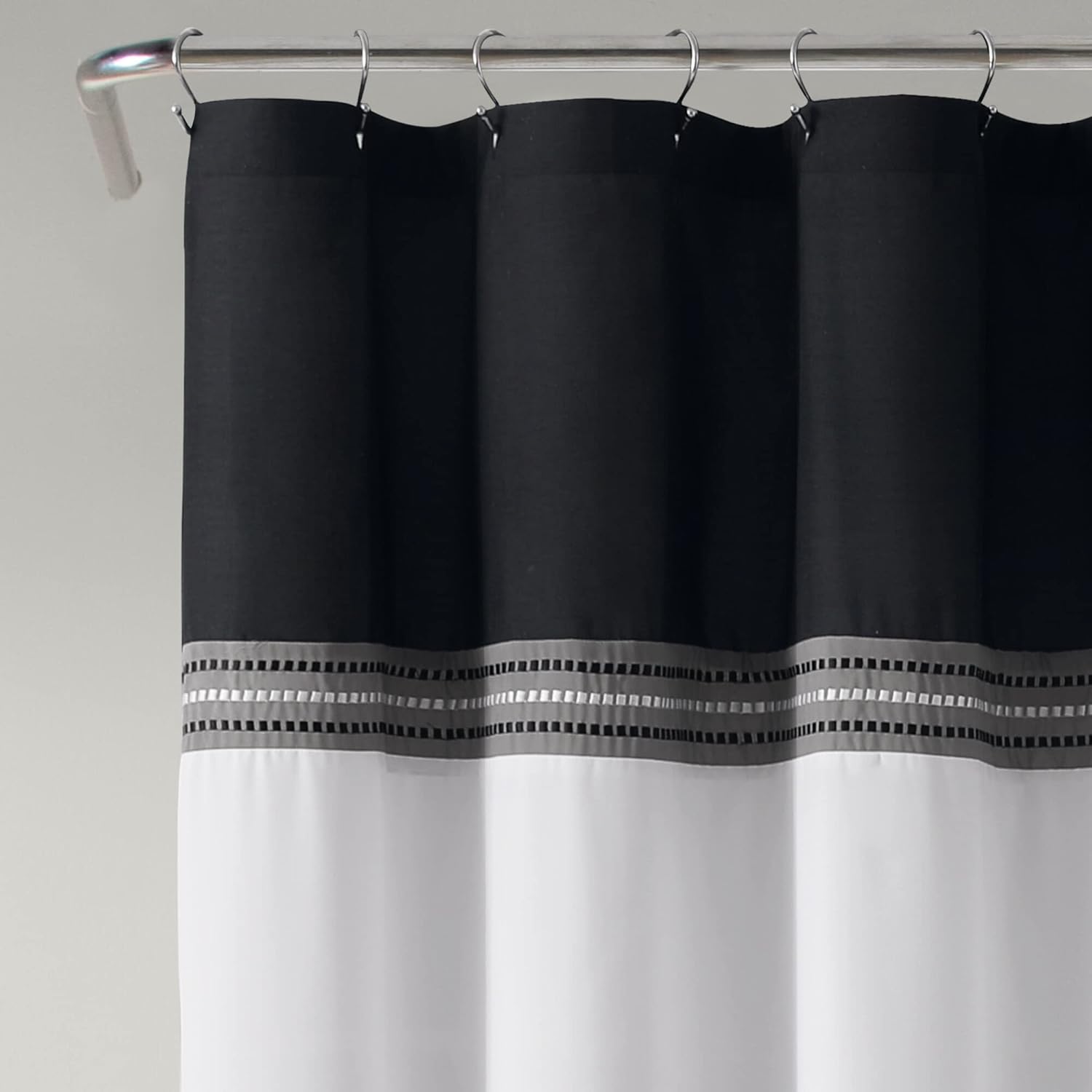 Lush Decor Terra Embroidery Shower Curtain, 72" x 72", Neutral
