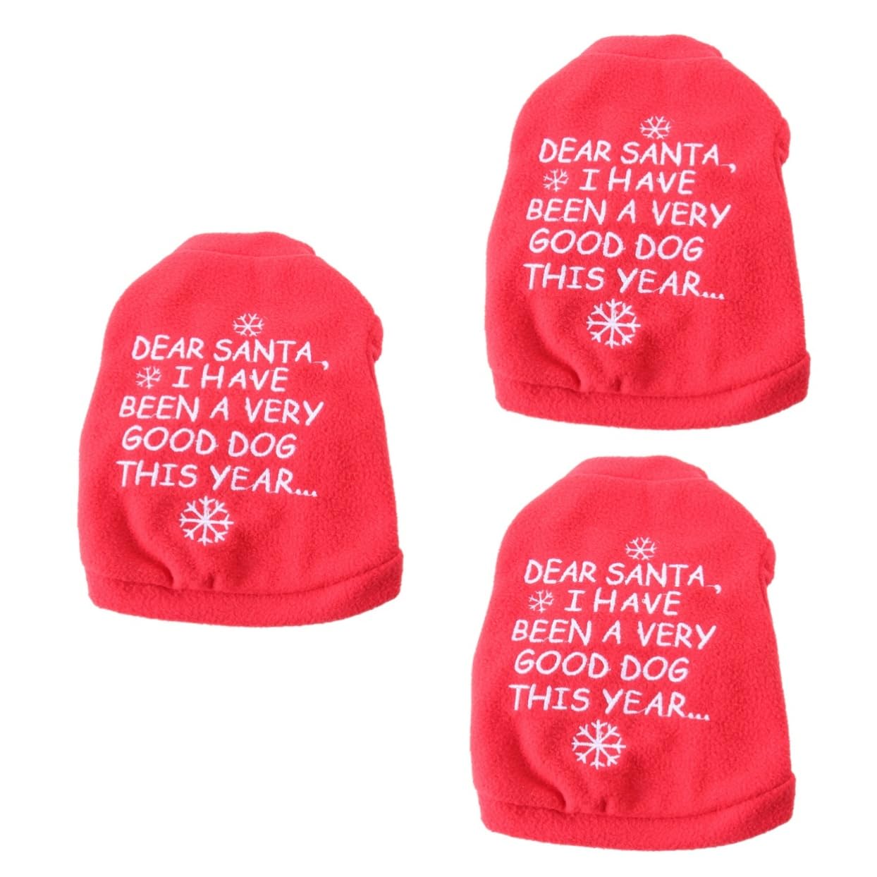 HMJGDHX 3 Pezzi Natale Pet Vestiti per Cani Costume per Animali Domestici Costume per Gatti di Natale Cucciolo Vestito Cucciolo Felpa con Cappuccio Camicia per Animali Domestici Abbigliamento per
