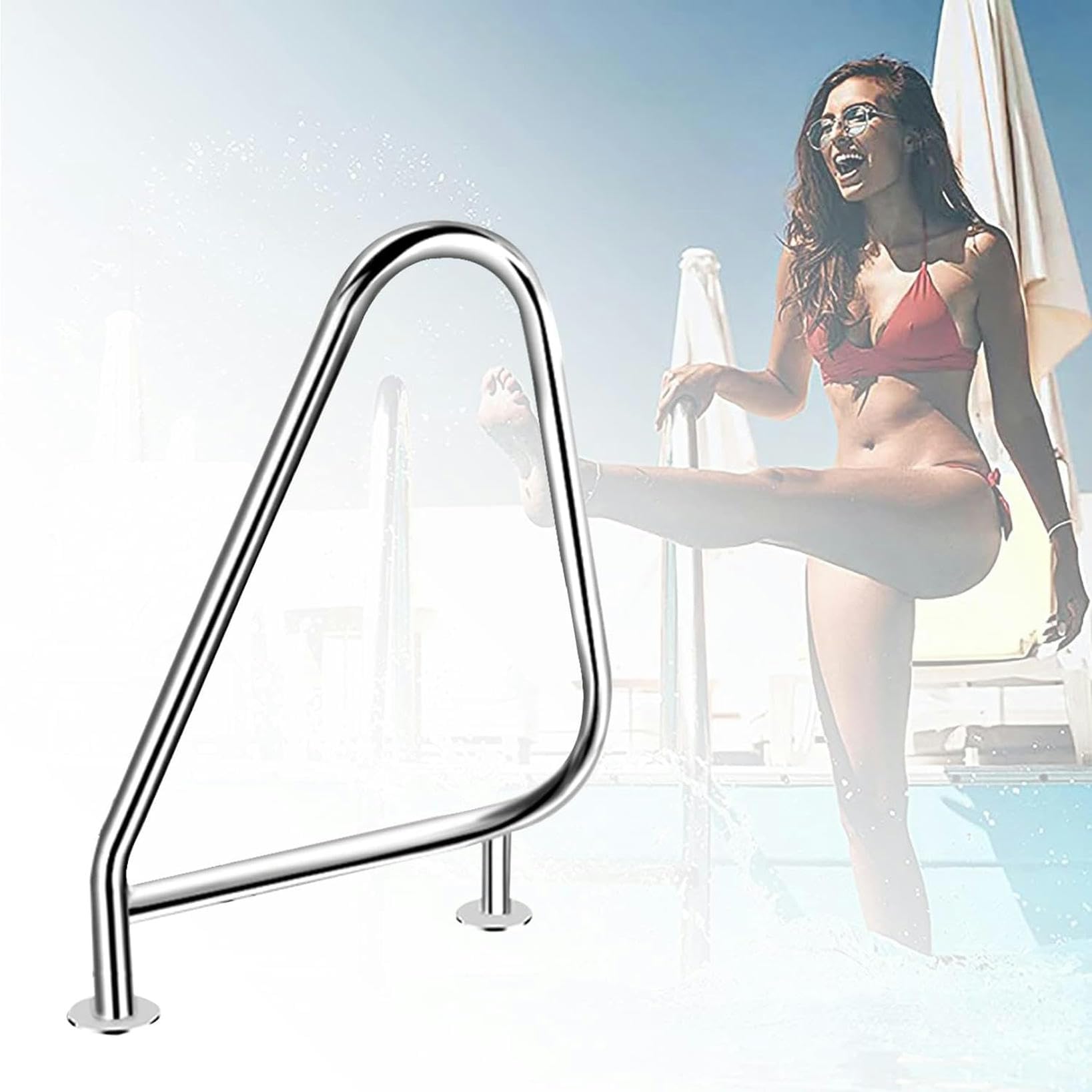 Main courante de piscine idéale pour l'été en famille