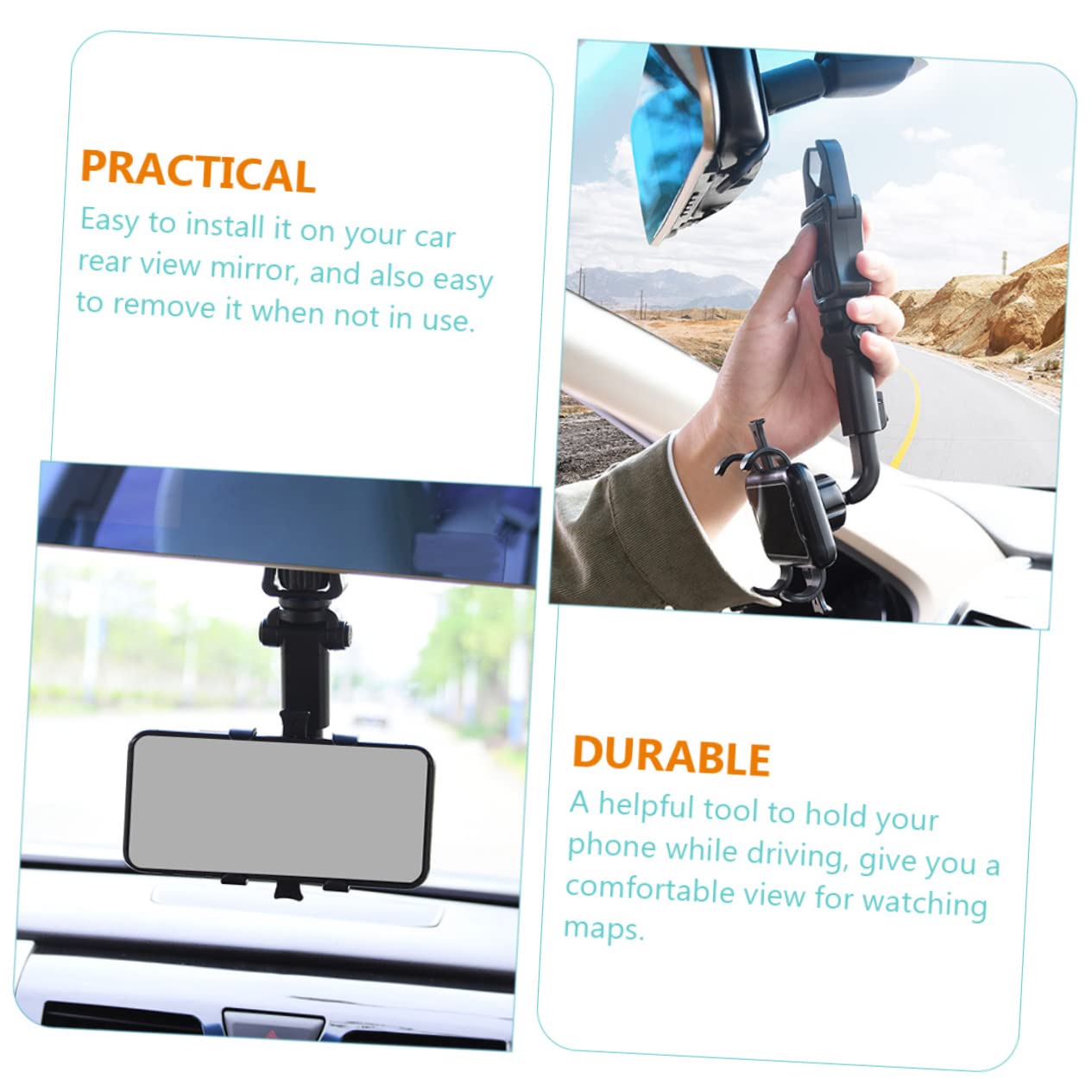 Hemobllo 2pezzi Telefonico Per Auto Smartphone Per Specchietto Retrovisore Accessorio Multifunzionale Per Compatibile Smartphone e -