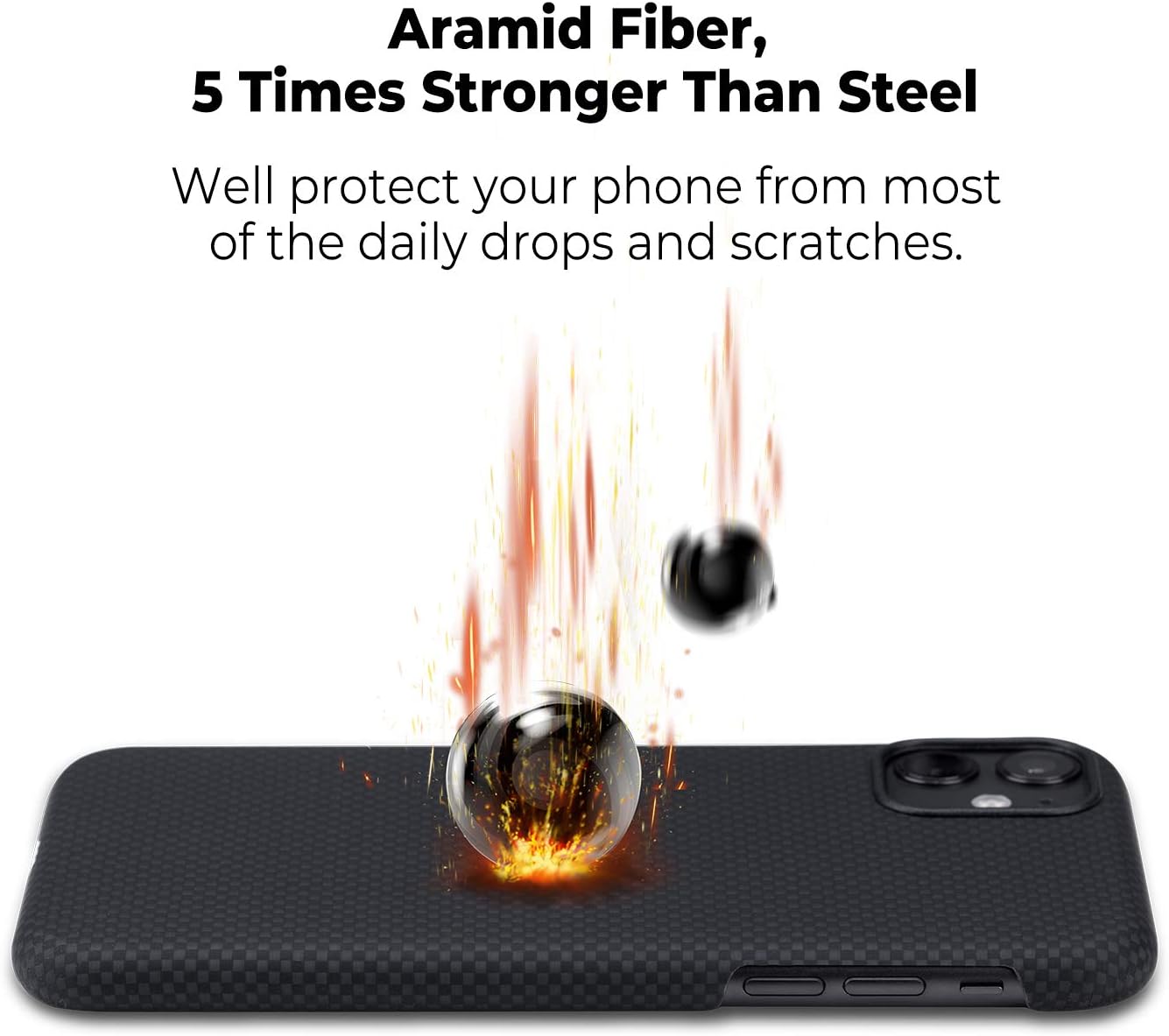PITAKA Magnetic Phone Case for iPhone 11 6.1" Minimalist MagEZ Case 100% Aramid Fiber [Aero Crafts Material] Durable Perfectly Fit Cover-Black/Grey(Plain)