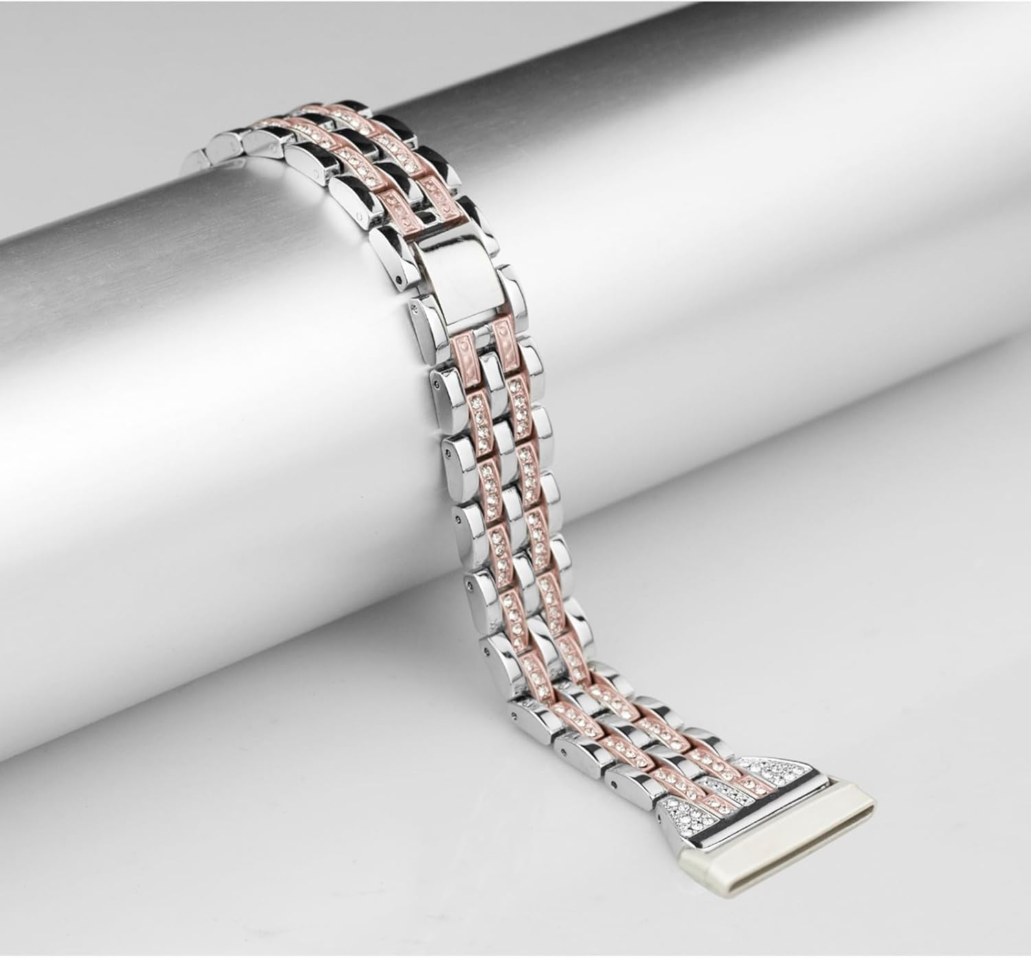 Bling Bands Compatible with Fitbit Versa 4/Sense 2/Versa 3/Sense, Women Dressy Slim Bracelet Metal Replacement Wristbands - Image 5