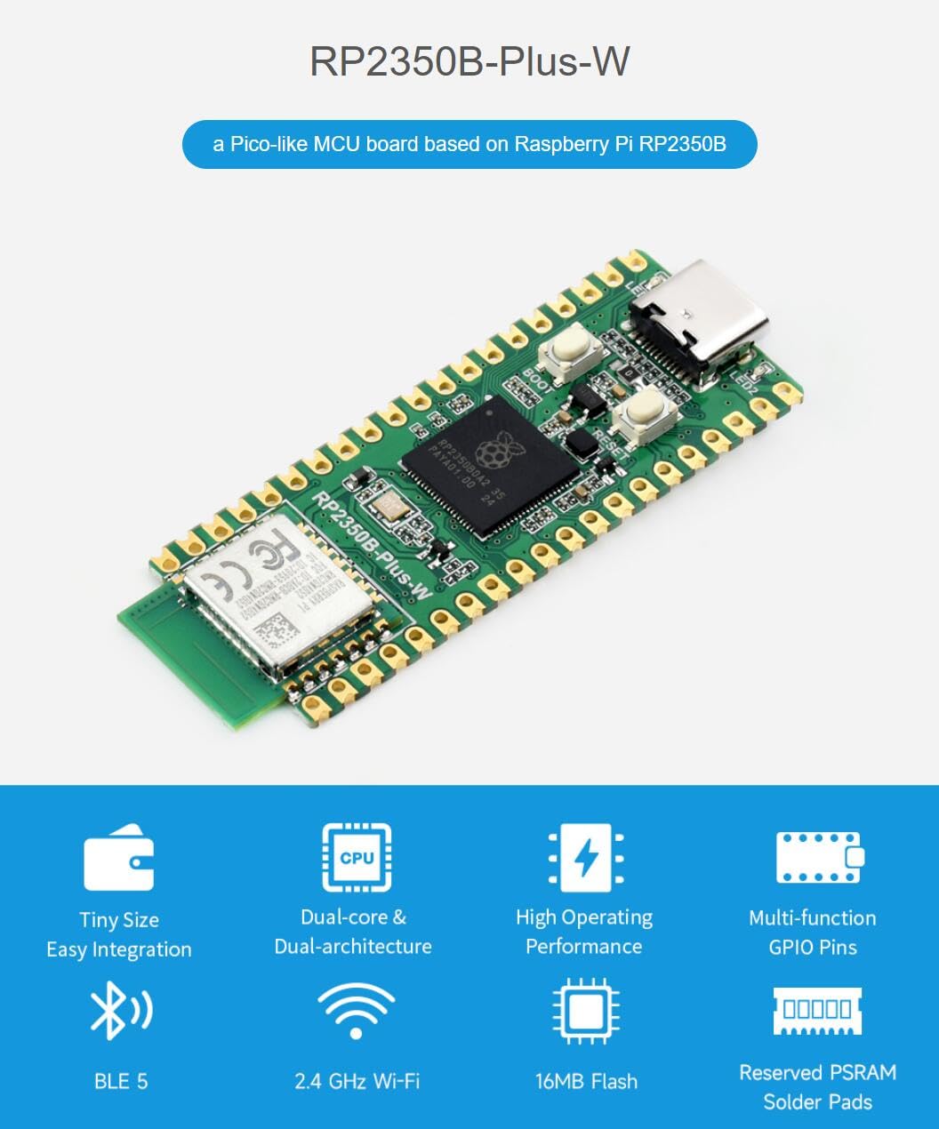 Core2350B0コアボードは、Pi RP2350Bデュアルコア、デュアルアーキテクチャマイクロコントローラーに基づいています。 WaveShare Core2350B2-Kit — スイッチサイエンス