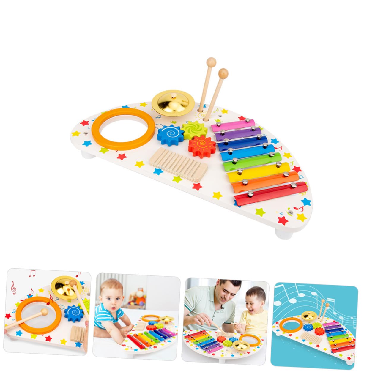Instrumento Musical de Madera para Xilófono Montessori Juguete Educativo de Percusión para Bebés Desarrollo de Ritmo y Coordinación para Año Regalo para Cumpleaños y Fiestas