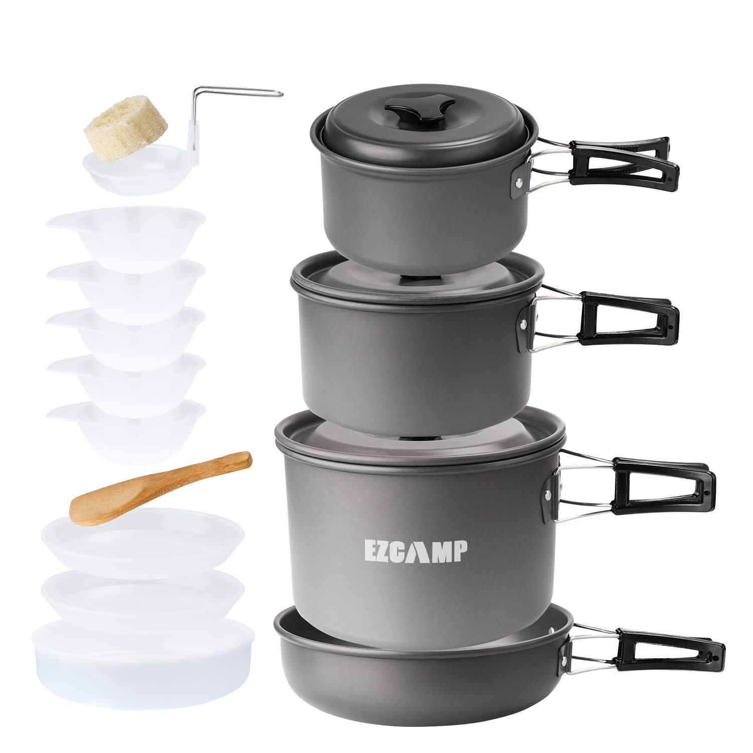 【新品】キャンプクッカー クッカー アウトドア15点セット EZCAMP 防災キャンプ 登山用鍋 Bbq食器 アルミ製 小型 軽量 収納袋付き 4-5人に適応 コッヘル Amazon | キャンプ クッカーセット アウトドア クッカー キャンピング