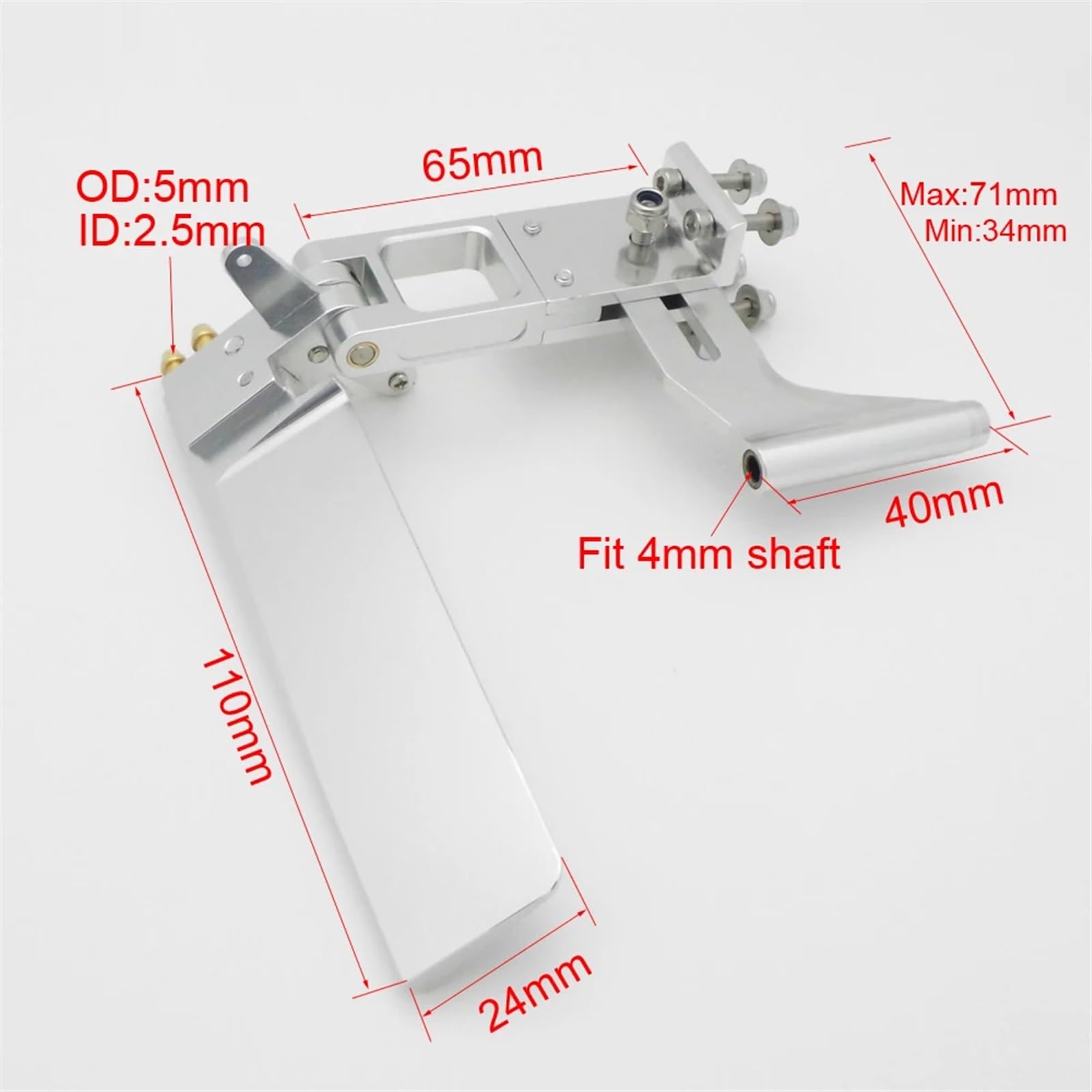 Kit Gouvernail Et Arbre Flexible Pour Bateau RC – 4mm X 350mm – Refroidissement Par Double Raccord – Main Gauche