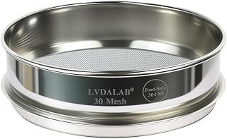 8" (20cm) Full 304 Stainless Steel Lab Sieve, 30 Mesh (0.6mm Aperture)