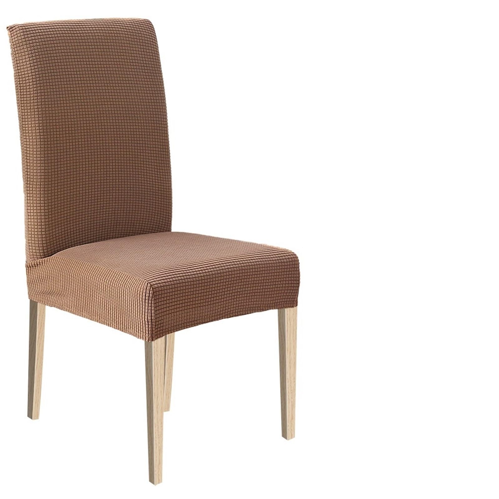 QXBFNDC Chair Covers 1/2/4/6pcs Dining Chair Cover Jacquard Spandex Slipcover Protector Case Stretch for Kitchen Chair Seat Hotel Banquet Elastic(Style 1 brown,4 pcs)