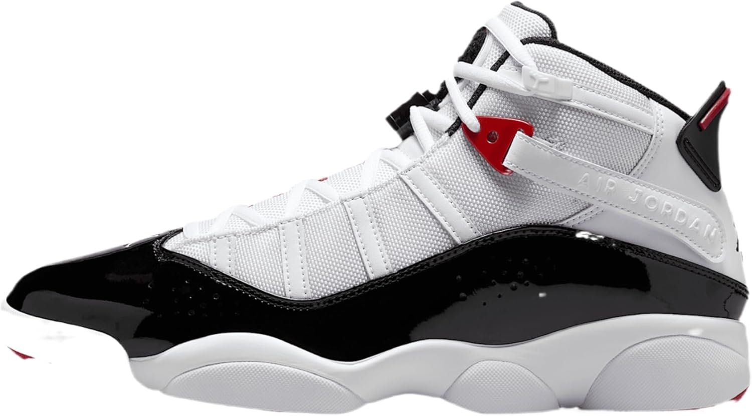 black white red 6 rings