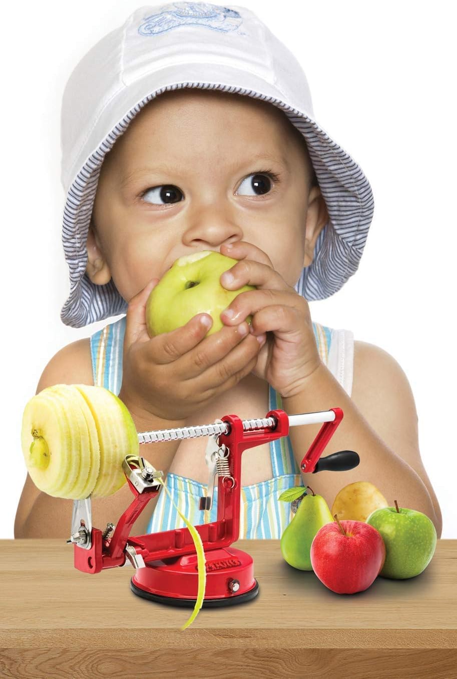 Cast Magnesium Apple/Potato Peeler Corer by Spiralizer, Durable Heavy Duty Die Cast Magnesium Alloy Peelers