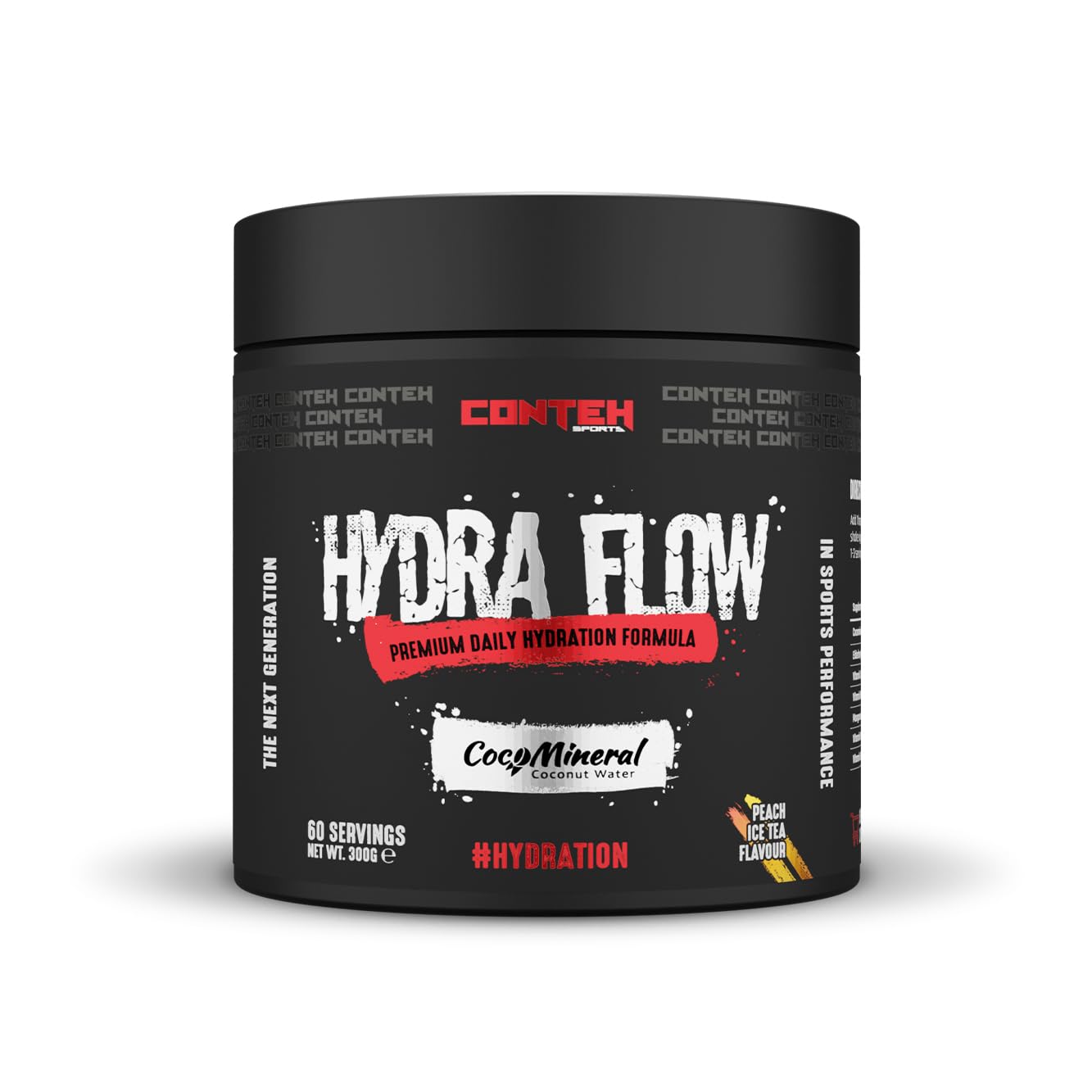 Hydra Flow Electrolyte Powder with CocoMineral® | Premium Daily Hydration Supplement | Replenish Electrolytes & Vitamins | 30 Servings | Post-Workout & Daily Use (Peach Ice Tea)
