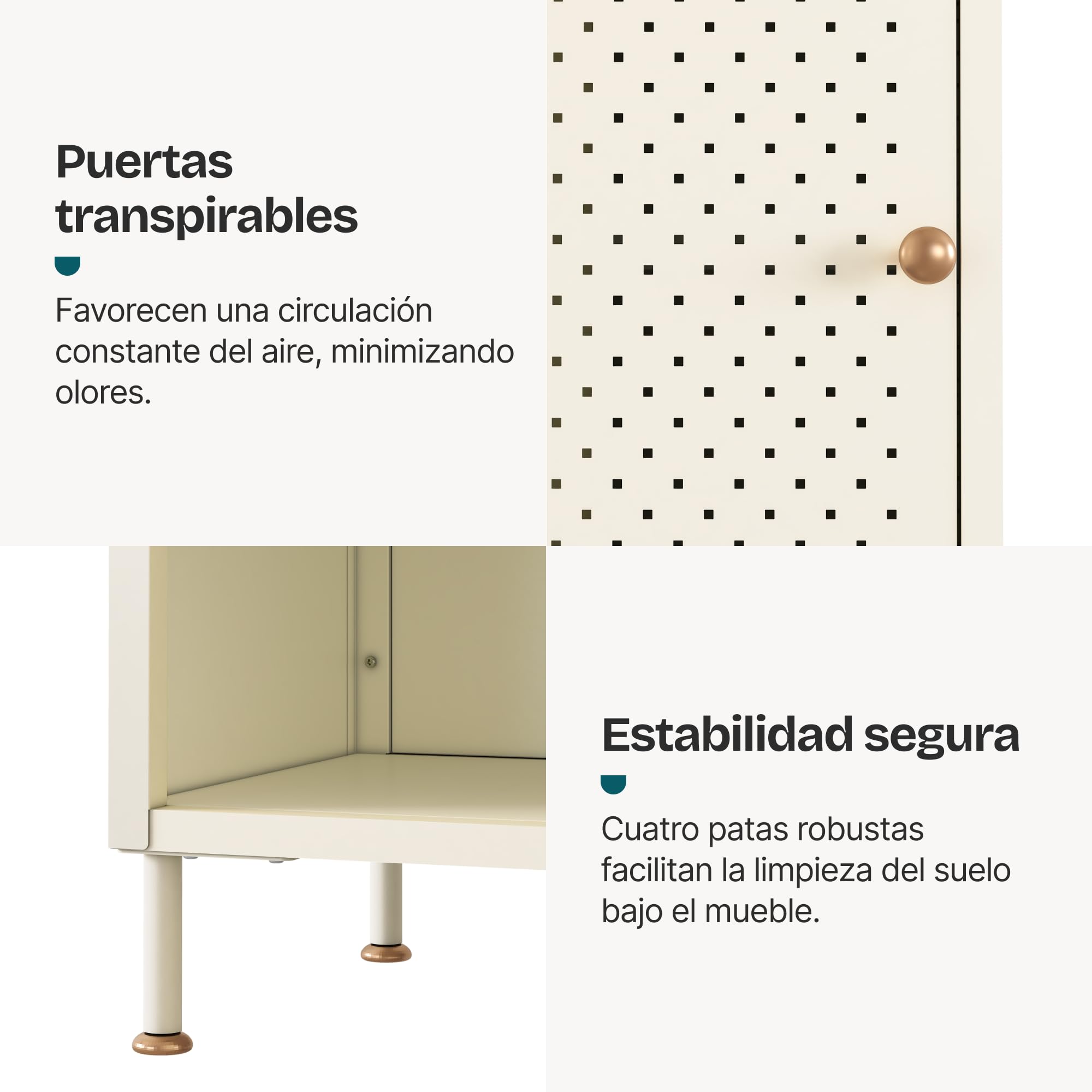 [en.casa] Zapatero Coleraine Armario con 3 Estantes Rebulables en Altura y 1 Puerta Batiente Mueble Zapatero Organizador para Zapatos Multiusos Acero 115 x 43 x 35 cm - Blanco Crema