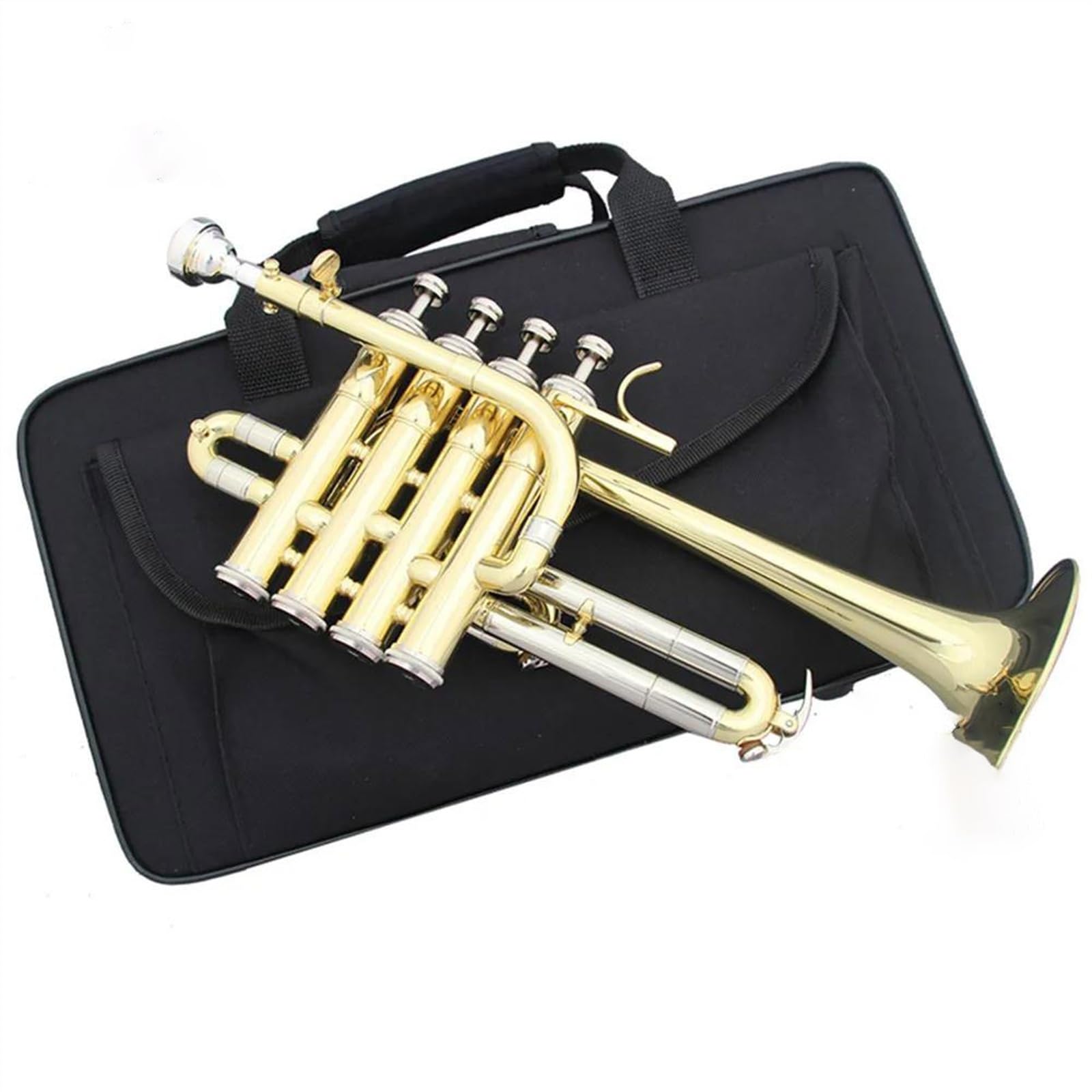 Anfänger Trompeten Professionelle Hohe Trompete Bb Piccolo Trompete Messing Gold Silber Anfänger Edelstahl Trompete(Gold)