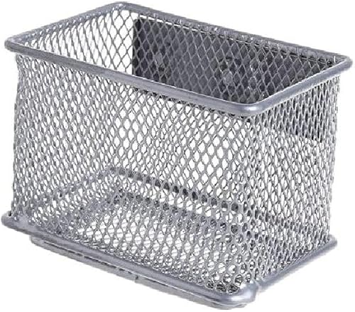 Caja de almacenamiento de cesta magnética de malla de alambre para refrigerador, organizador de maquillaje de pluma
