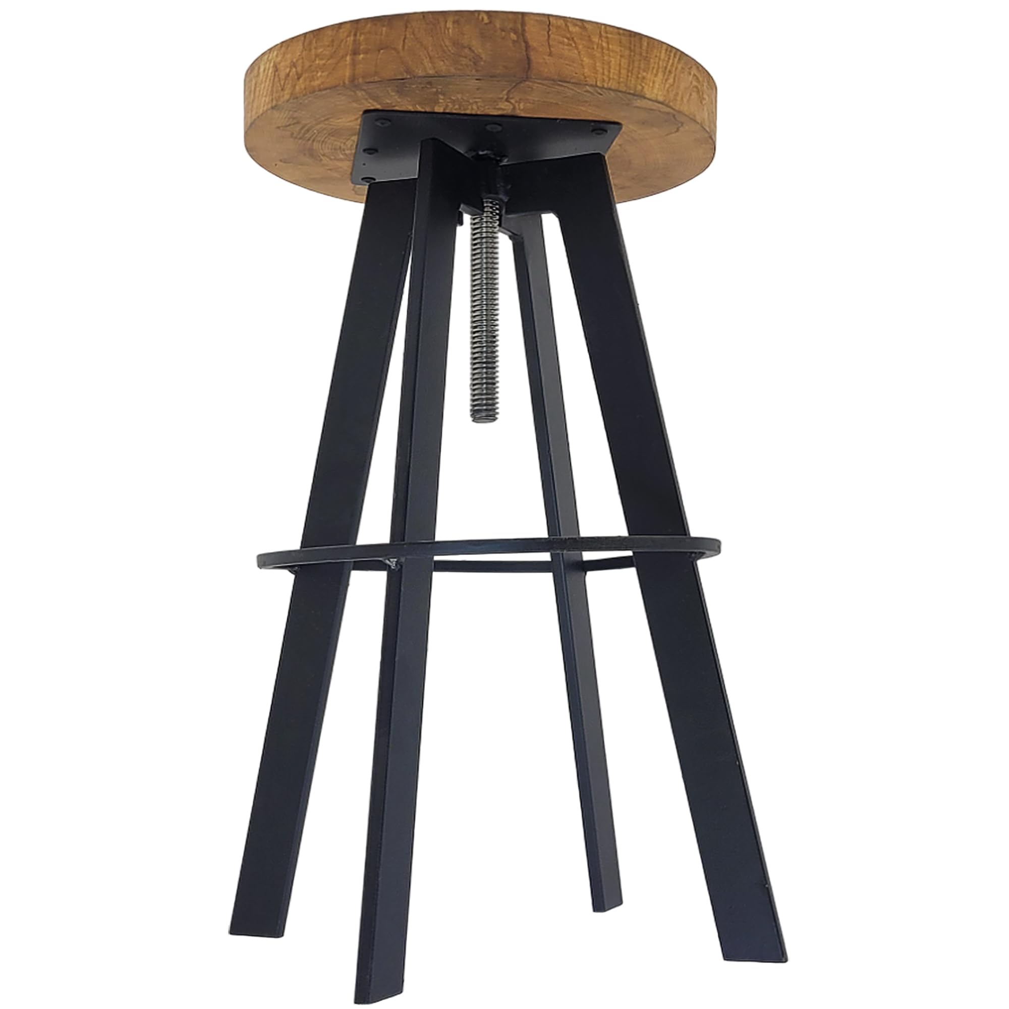 weeco Tabouret avec assise pivotante en bois et pieds en métal Tabouret avec hauteur d'assise réglable Hauteur 65-80 cm Poids 13 kg