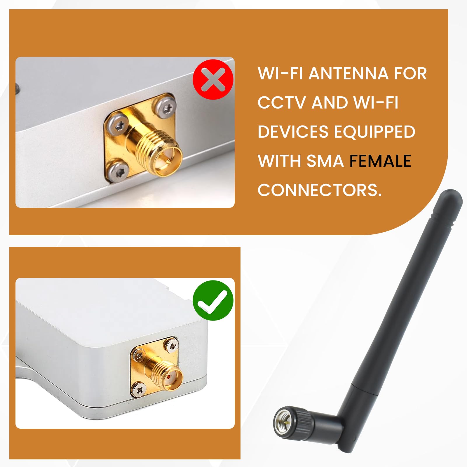 Antenne WiFi double bande 2,4 GHz/5,8 GHz 3dBi MIMO SMA mâle pour routeur WiFi, carte réseau sans fil, adaptateur USB, caméra IP de sécurité, moniteur de vidéosurveillance (paquet