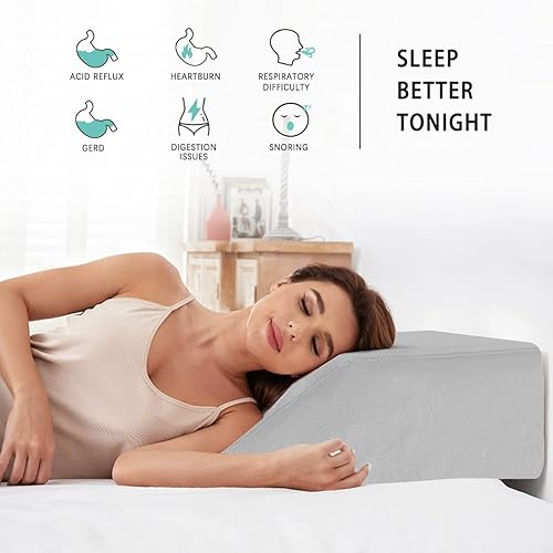 Miniatura 4 de Almohada de elevación de piernas con parte superior de espuma viscoelástica de gel refrescante, reposa piernas poscirugía, almohada de espuma de