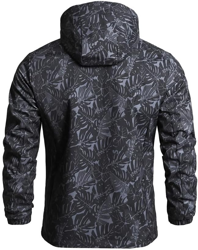 Men's Camping Windbreaker Jacket Male Hooded Zip-Up Coats Spring Youth Windproof Casual Outdoors Coat