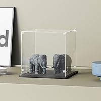 Vista 14 de Vitrina de acrílico Cubo de 15 x 8 x 8 pulgadas, caja de exhibición de acrílico de 0.118 in de grosor con base de madera negra, escaparate