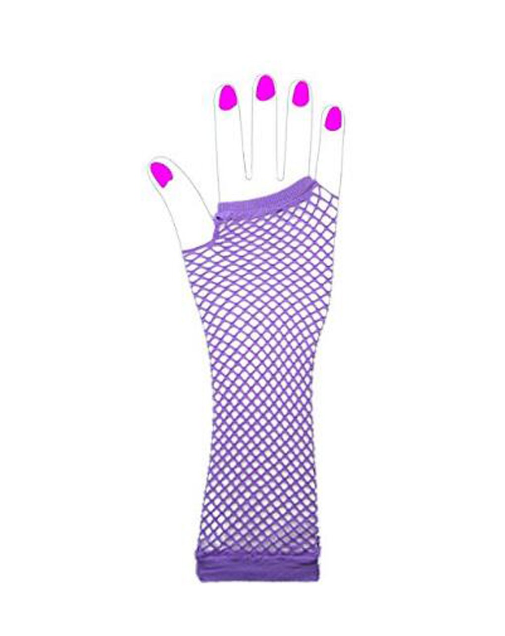 Mytoptrendz Girls Purple Mytoptrendz® Long Fishnet Gloves Fingerless Party Fancy Dress Tutu Rave Hen Night For Women