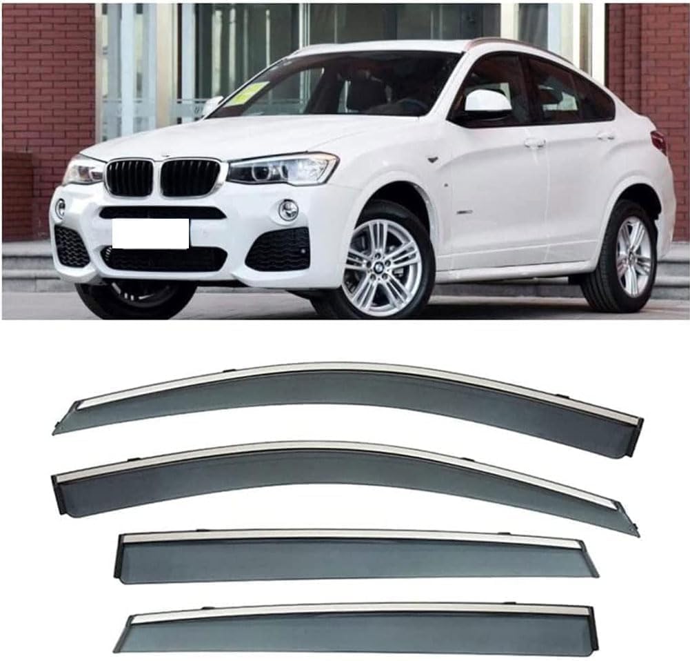 ZHANGJF Wind Deflectors for BMW X4 2014-2017, Rain Guards Window Visor Side Visors Window Deflectors Side Shatterproof Sun Visor