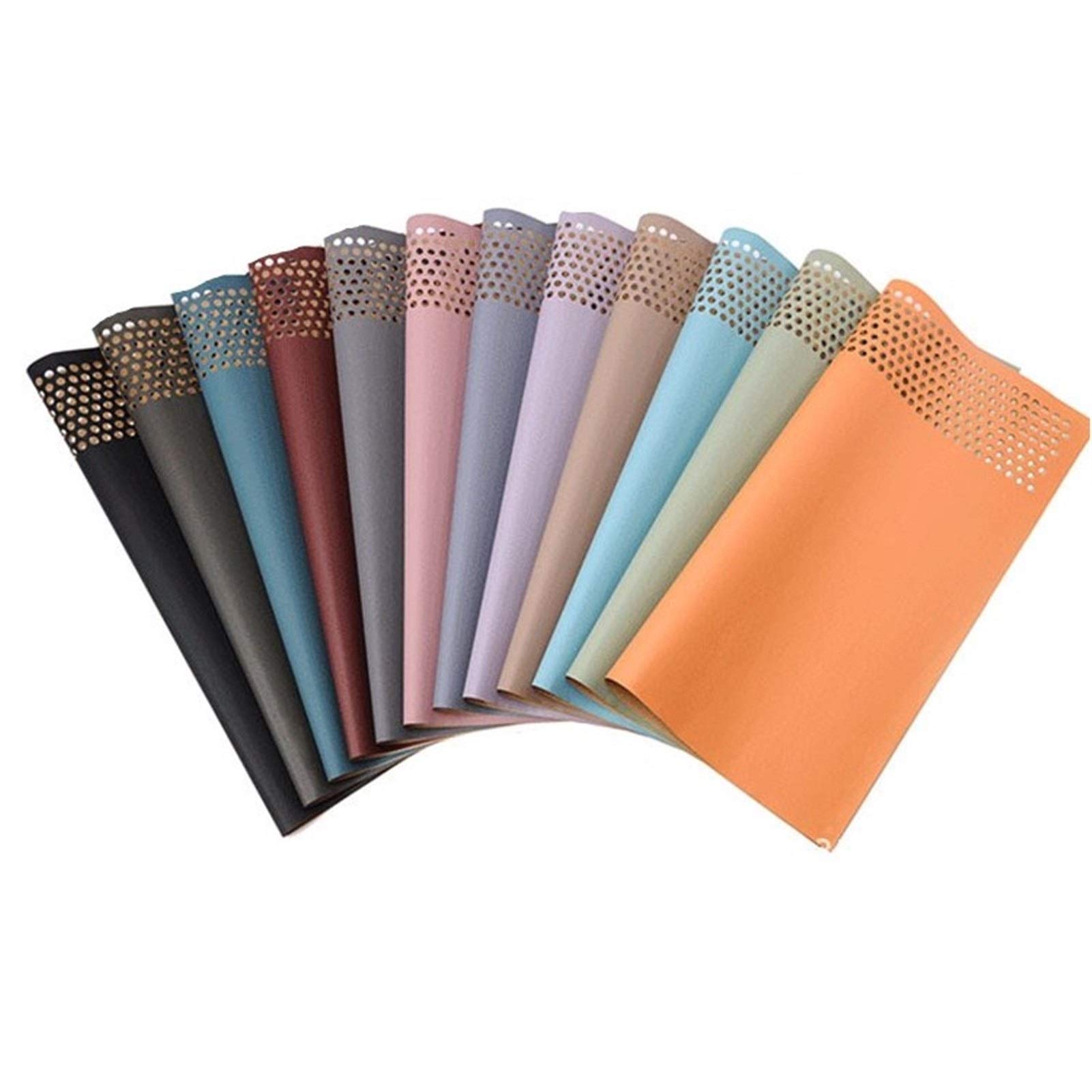 Papier d'emballage cadeau multicolore 10 pcs Kraft Paper With Holes For Gift And Flower Wrapping Paper Multicolor(N7)