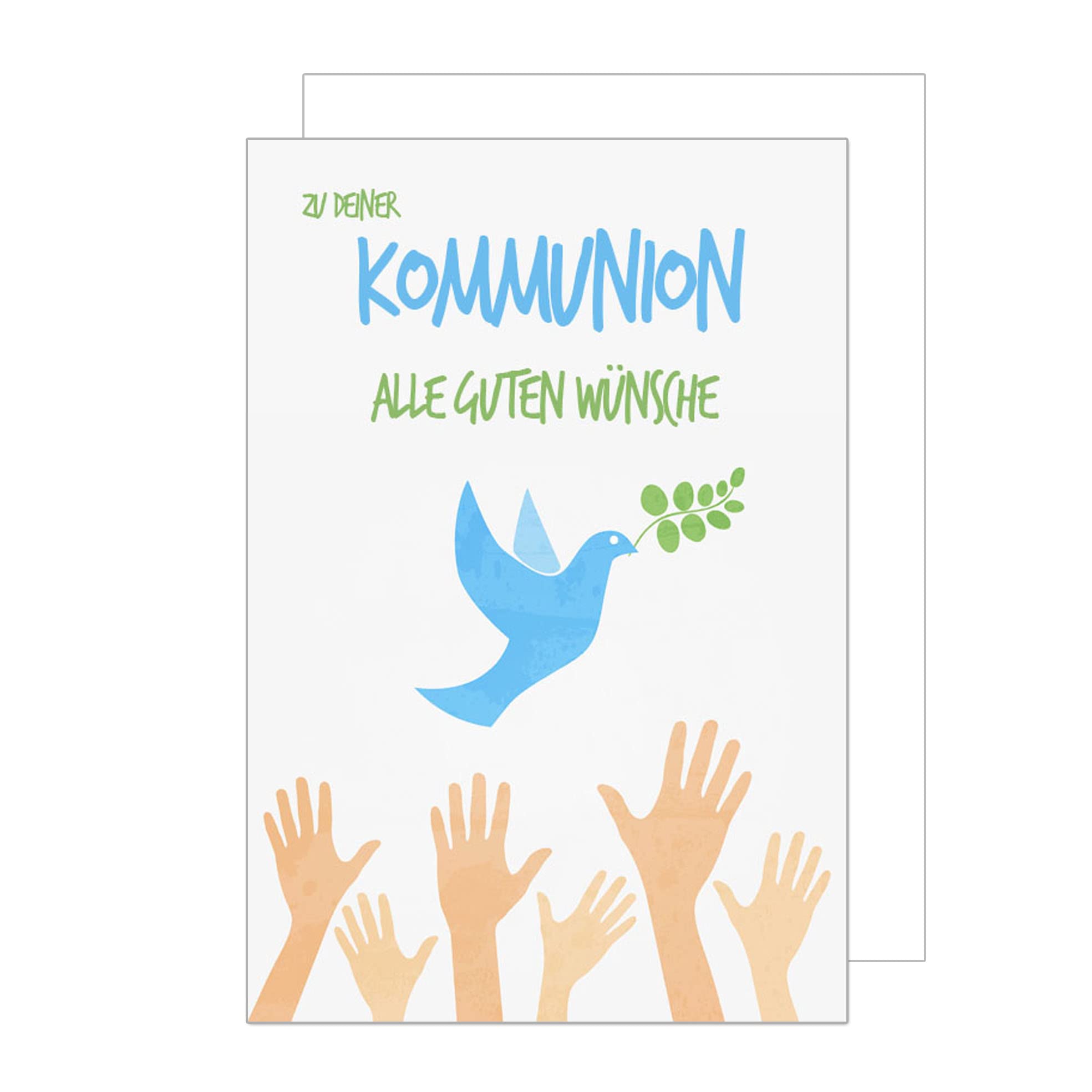 Edition Seidel Biglietto Di Auguri Per Comunione Con Busta – Design Pesci E Mare, Fatto In Germania, Formato 11,5x17 Cm, KO253a - 3